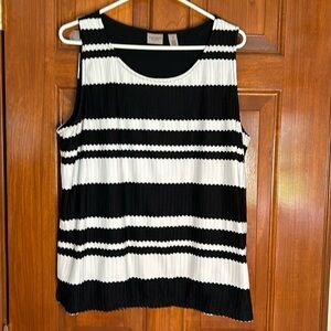 Chicos size 3 black-and-white textured tank top.